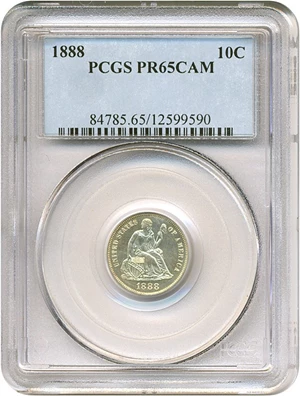 image for: 1888 10c PCGS Proof 65 Cameo