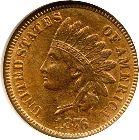 image for: 1876 1c  NGC MS65 RB