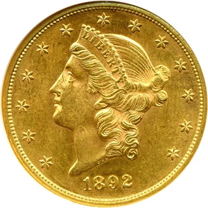 image for: 1892-S $20 NGC MS61 ex: Eliasberg