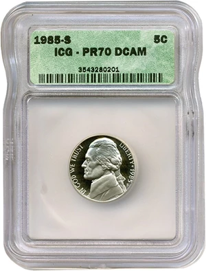 image for: 1985-S 5c ICG Proof 70 DCameo
