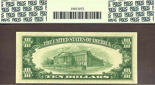 image for: Fr.2011A 1950A $10 Dark Green Seal PCGS Gem CU66 PPQ  [A98576774A]