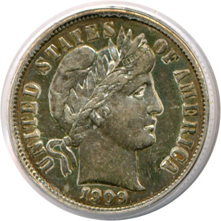 image for: 1909-D 10c  PCGS AU53