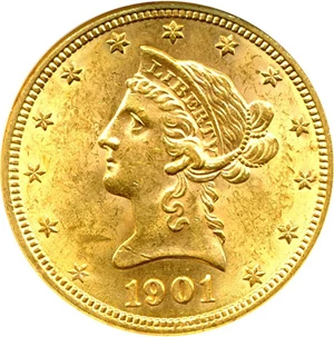 image for: 1901 $10 DGS MS62
