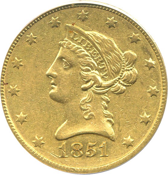 image for: 1851-O $10  PCGS XF45