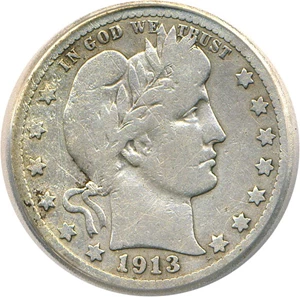 image for: 1913-S 25c ICG VG-8 Details (Corroded-Scratched)