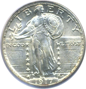 image for: 1917 25c Ty.2 PCGS MS64 FH