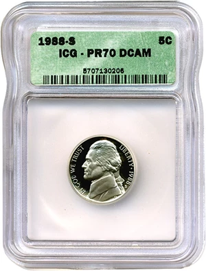 image for: 1988-S 5c ICG Proof 70 DCameo