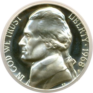 image for: 1968-S 5c ICG Proof 70 DCameo