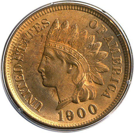 image for: 1900 1c  PCGS MS64 RB