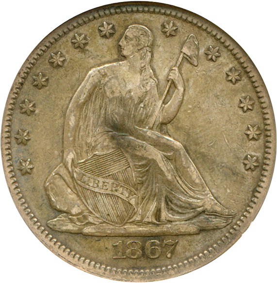 image for: 1867 50c  NGC VF30