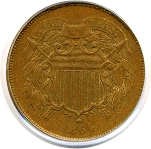 image for: 1864 2c Large Motto PCGS MS63 BN OGH