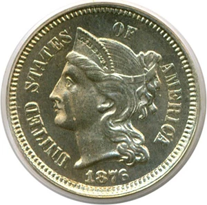 image for: 1876 3cN PCGS/CAC Proof 65