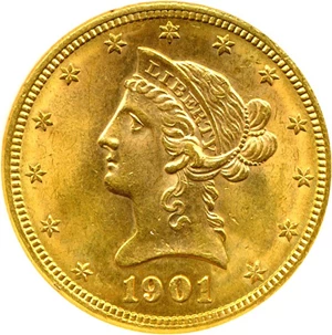 image for: 1901-S $10 DGS MS62