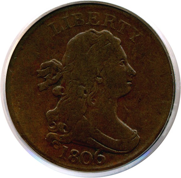 image for: 1806 1/2c Large 6-Stems PCGS F12