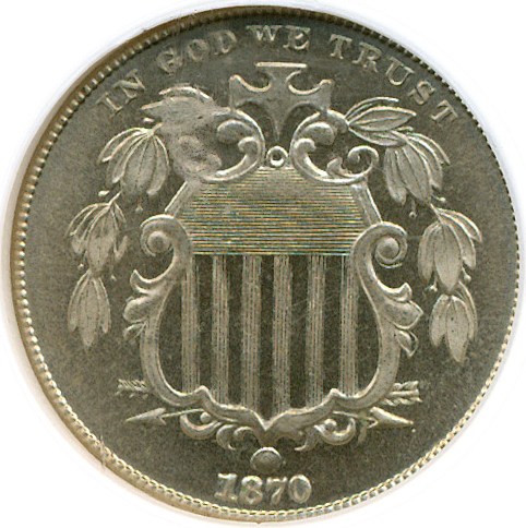 image for: 1870 5c  NGC Proof 65