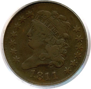 image for: 1811 1/2c PCGS VF20 (C-2)