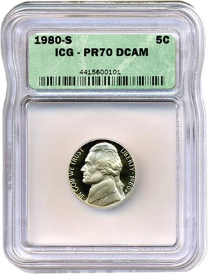 image for: 1980-S 5c ICG Proof 70 DCameo