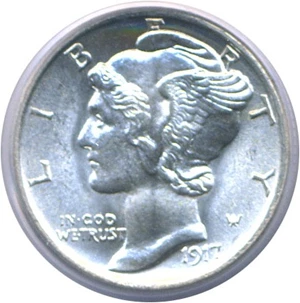 image for: 1917-S 10c PCGS MS66 FB