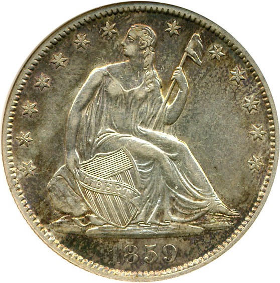 image for: 1859-O 50c  ANACS AU55