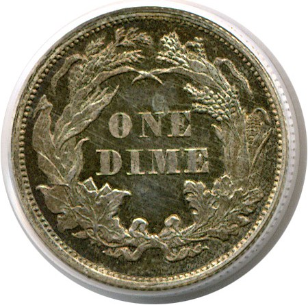 image for: 1863 10c  PCGS Proof 63