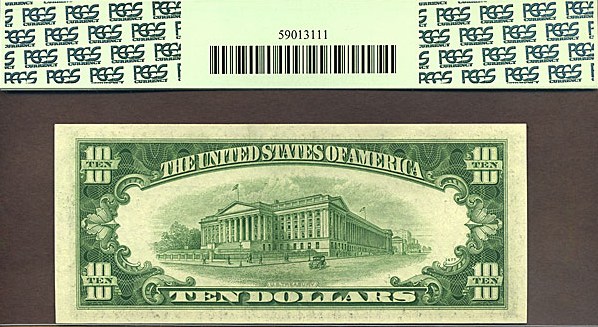 image for: Fr.2011A 1950A $10 Dark Green Seal PCGS Choice CU64 PPQ  [A98576773A]