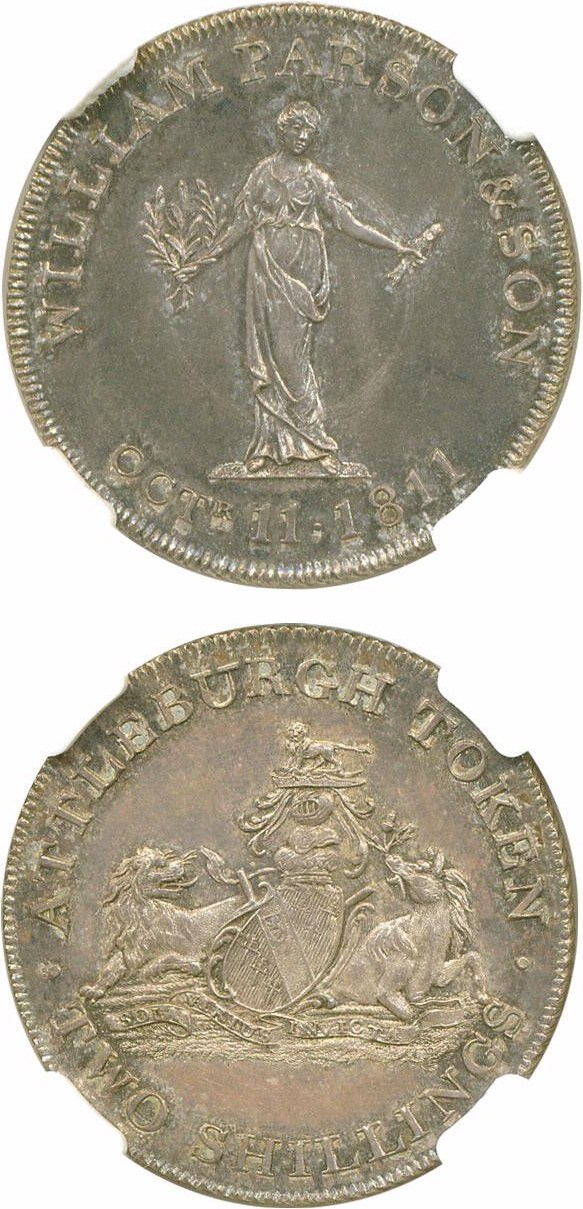 image for: GB Token: 1811 2S Attleborough. Wm. Parsons & Sons NGC MS63 (Davis-4) 