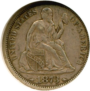 image for: 1873 10c Arrows NGC AU50