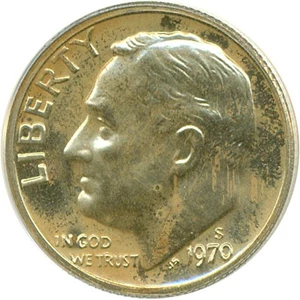image for: 1970-S 10c ANACS Proof 67 DCameo