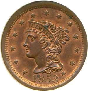 image for: 1853 1c NGC MS64 RB