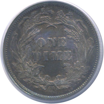 image for: 1891 10c  PCGS Proof 64