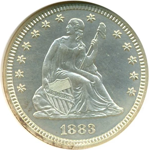 image for: 1883 25c NGC Proof 64 Cameo
