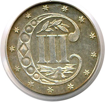 image for: 1871 3cS  PCGS MS63 