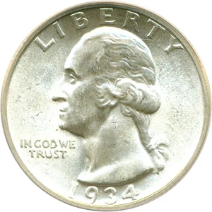 image for: 1934 25c Heavy Motto ANACS MS65 (FS-403)