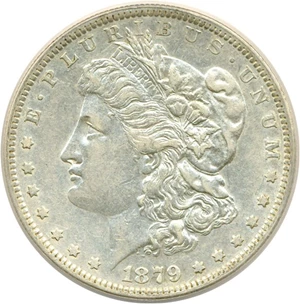 image for: Top 100 VAM: 1879-O/O $1 VAM 4 O/Horizontal O ANACS AU50 Details (Cleaned)