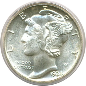image for: 1934-D 10c PCGS MS65