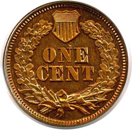 image for: 1865 1c  PCGS Proof 64 RB (Eagle Eye Photoseal)