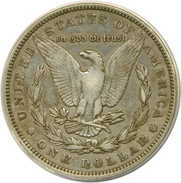 image for: Top 100 VAM: 1887 $1 VAM 1A  Donkey Tail ANACS XF40 Details (Damaged)