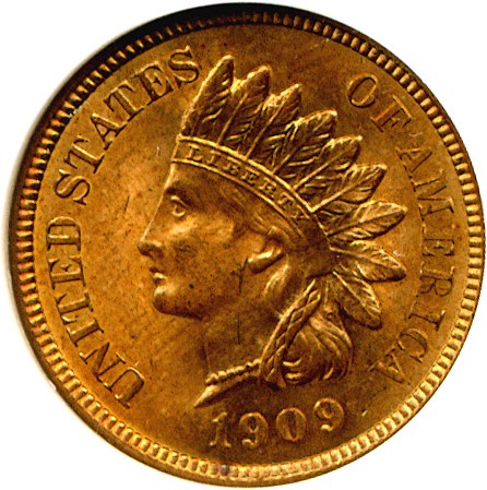 image for: 1909 1c Indian DGS MS62 RD