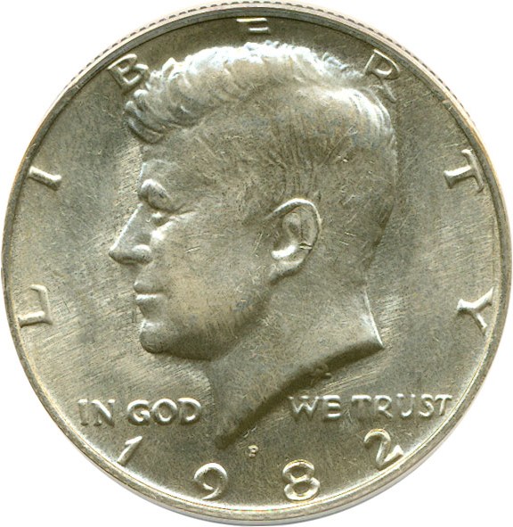 image for: 1982-P 50c  ANACS MS60 Details (ADR-001, DMR-2, Scratched)