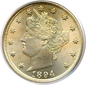 image for: 1894 5c PCGS MS66