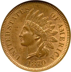 image for: 1870 1c NGC MS65 RB (Snow-37, DDO-006)