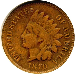 image for: 1870 1c ANACS F12 BN 'Pick Axe'