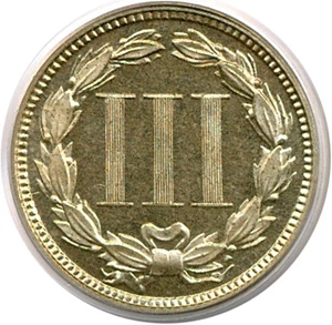 image for: 1870 3cN PCGS Proof 64 Cameo