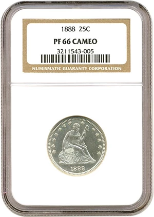 image for: 1888 25c NGC Proof 66 Cameo