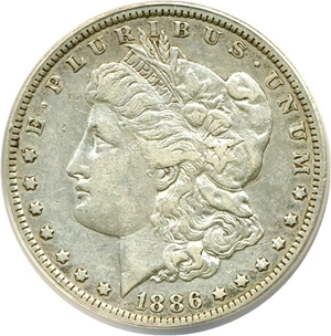 image for: Top 100 VAM: 1886-O $1 VAM 1A Clashed E ANACS XF40