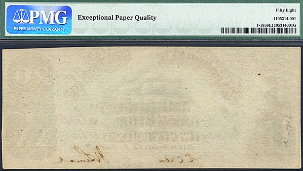 image for: CSA: Fr.T18 1861 $20 September 2 PMG AU58 EPQ [15968]