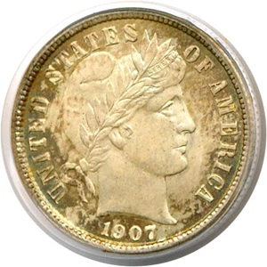 image for: 1907 10c PCGS MS65