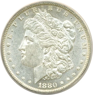image for: Top 100 VAM: 1880-O $1 VAM 48 Hangnail ANACS AU55