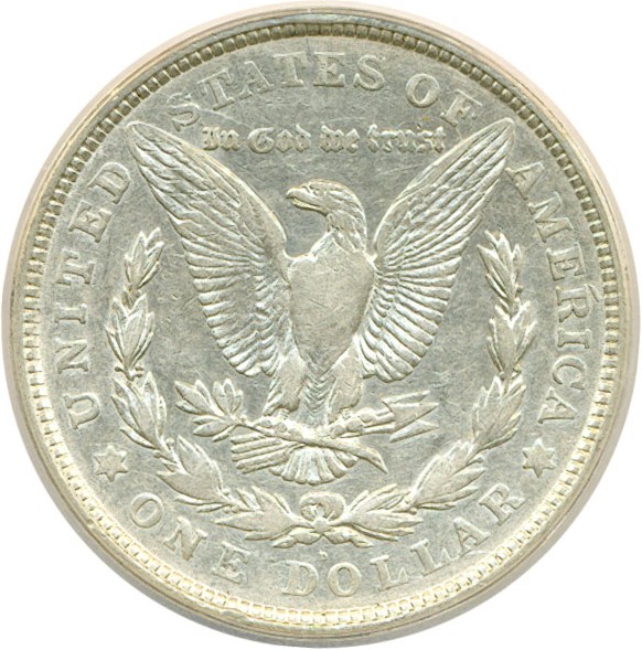 image for: Hot 50 VAM: 1921-D $1 Morgan  VAM 1B  Capped R ANACS AU50 Details (Cleaned)