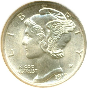 image for: 1919 10c DGS MS64 (Light Scratch Reverse)